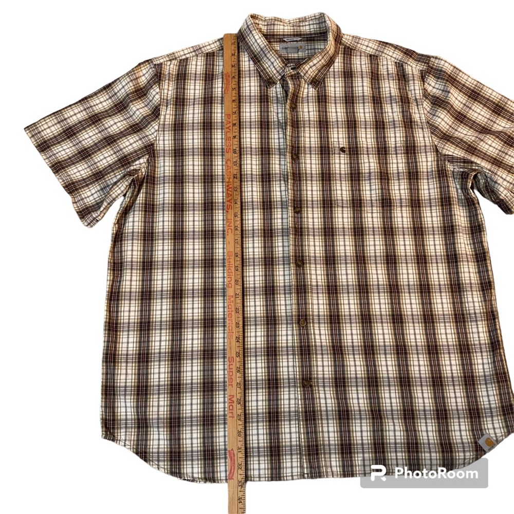 Carhartt Plaid Short Sleeve Shirt men’s size 2XL - Picture 4 of 8